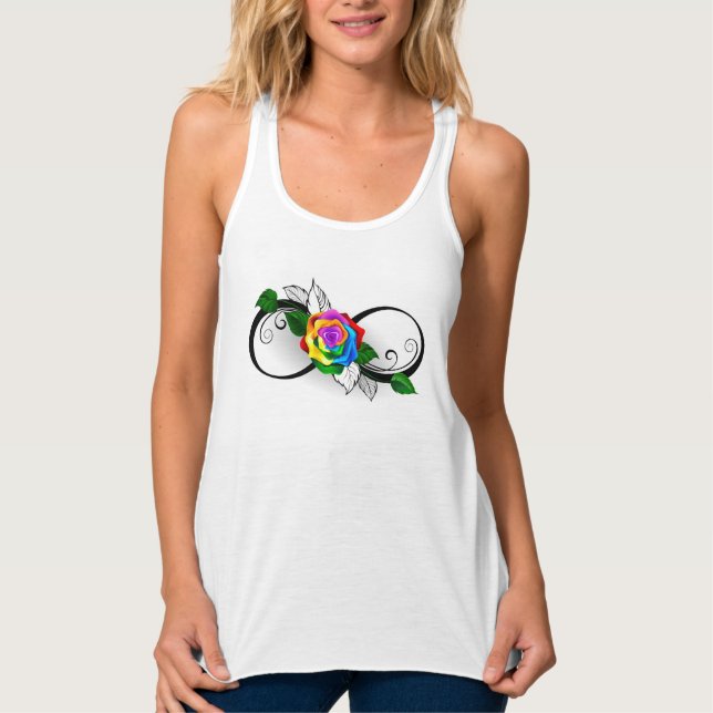 Infinity Symbol with Rainbow Rose Singlet (Front)