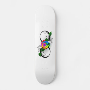Infinity Symbol with Rainbow Rose Skateboard