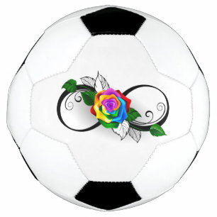 Infinity Symbol with Rainbow Rose Soccer Ball