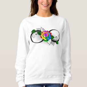 Infinity Symbol with Rainbow Rose Sweatshirt