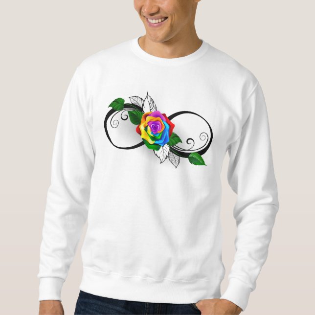 Infinity Symbol with Rainbow Rose Sweatshirt (Front)