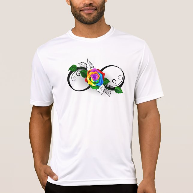 Infinity Symbol with Rainbow Rose T-Shirt (Front)