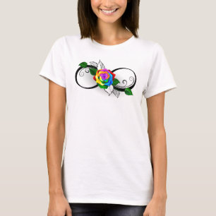 Infinity Symbol with Rainbow Rose T-Shirt