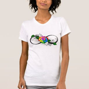 Infinity Symbol with Rainbow Rose T-Shirt