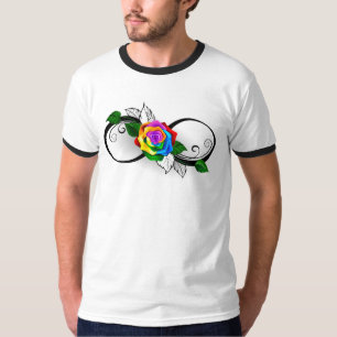 Infinity Symbol with Rainbow Rose T-Shirt