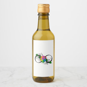 Infinity Symbol with Rainbow Rose Wine Label