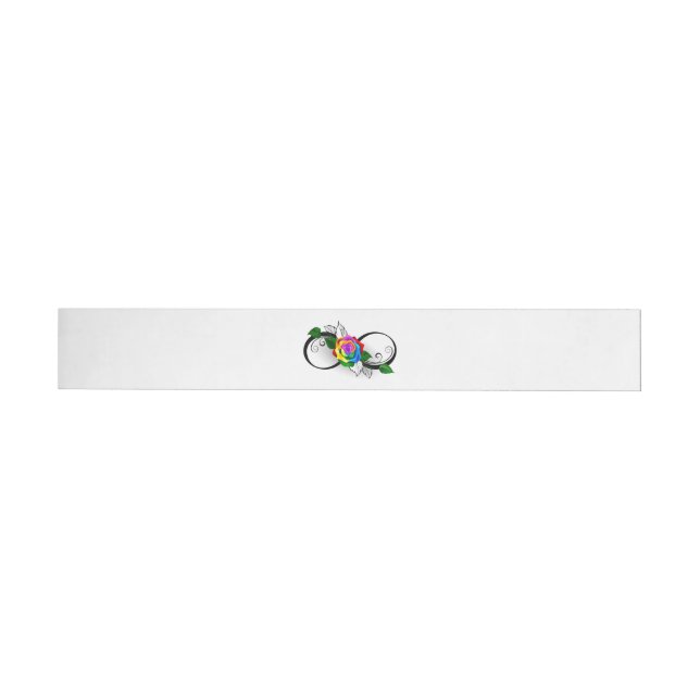 Infinity Symbol with Rainbow Rose Wrap Around Label (Individual)