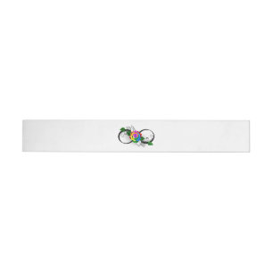 Infinity Symbol with Rainbow Rose Wraparound Address Label
