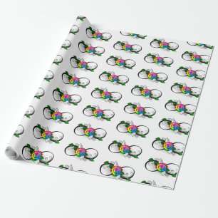 Infinity Symbol with Rainbow Rose Wrapping Paper