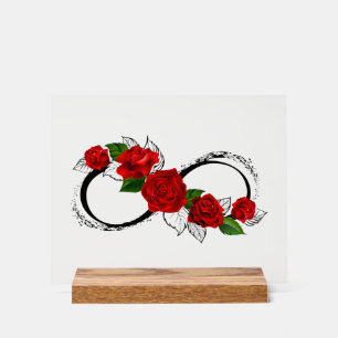 Infinity Symbol with Red Roses Acrylic Sign