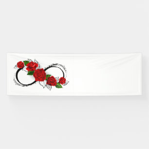 Infinity Symbol with Red Roses Banner
