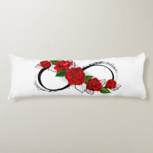 Infinity Symbol with Red Roses Body Cushion