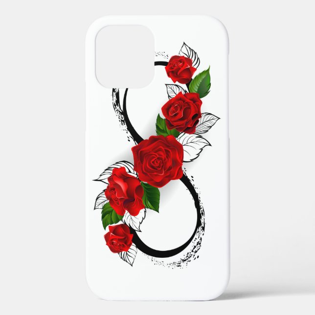 Infinity Symbol with Red Roses Case-Mate iPhone Case (Back)