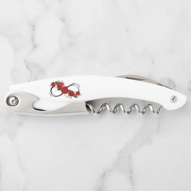 Infinity Symbol with Red Roses Corkscrew (Front)