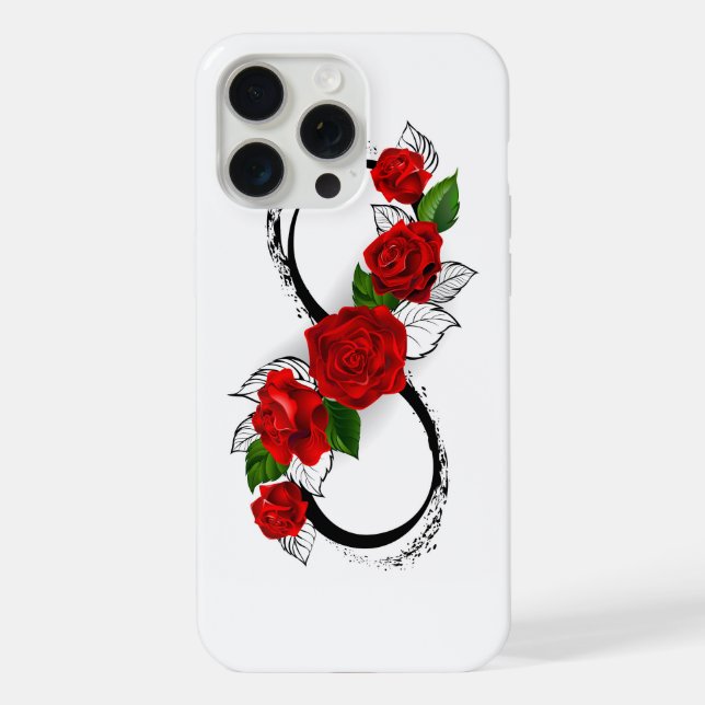 Infinity Symbol with Red Roses iPhone Case (Back)