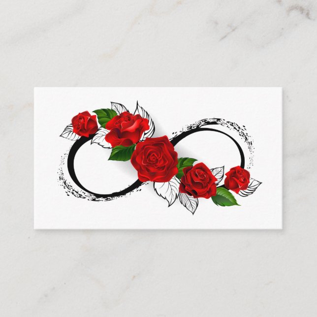 Infinity Symbol with Red Roses Loyalty Card (Front)