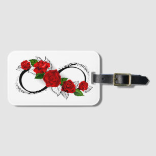 Infinity Symbol with Red Roses Luggage Tag