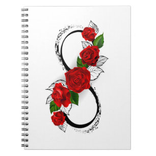 Infinity Symbol with Red Roses Notebook