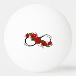 Infinity Symbol with Red Roses Ping Pong Ball