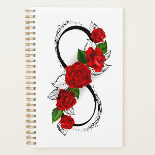 Infinity Symbol with Red Roses Planner