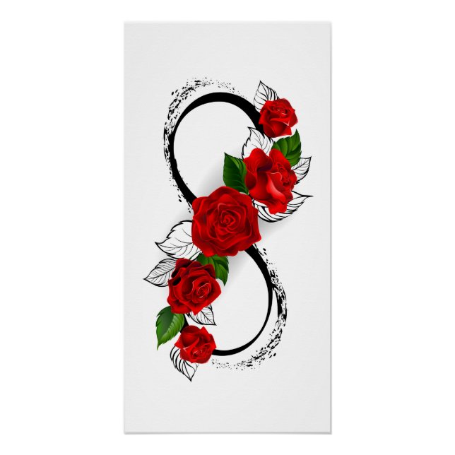 Infinity Symbol with Red Roses Poster (Front)