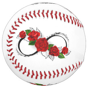 Infinity Symbol with Red Roses Softball