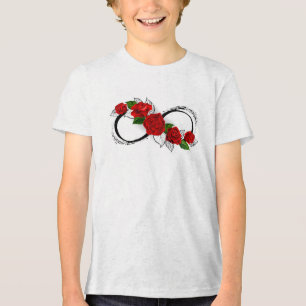 Infinity Symbol with Red Roses Tri-Blend Shirt