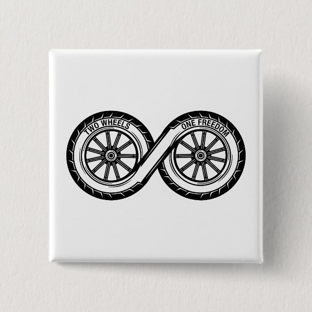 Infinity Two Wheels Freedom 15 Cm Square Badge (Front)