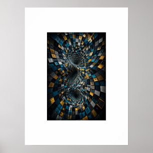 Infinity Warp Geometric 3D Mosaic Poster