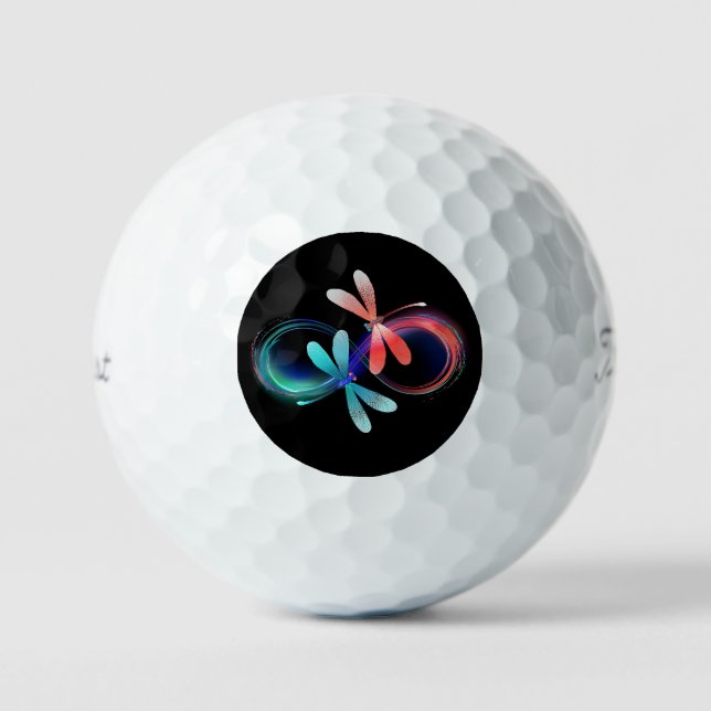 Infinity with glowing dragonflies golf balls (Front)