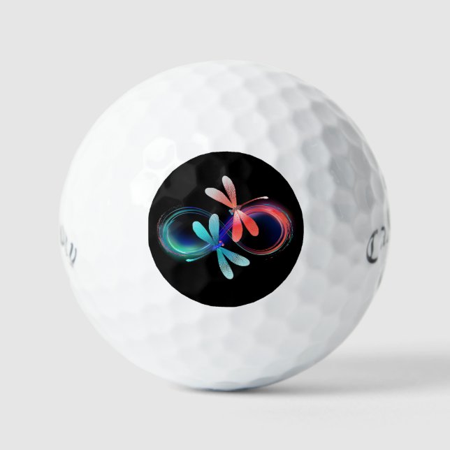 Infinity with glowing dragonflies golf balls (Front)