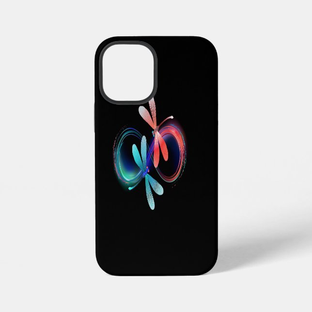 Infinity with glowing dragonflies iPhone case (Back)