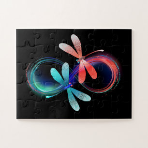 Infinity with glowing dragonflies jigsaw puzzle