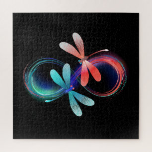 Infinity with glowing dragonflies jigsaw puzzle