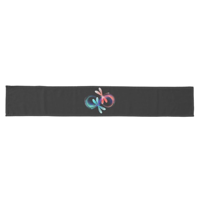 Infinity with glowing dragonflies long table runner (Horizontal)