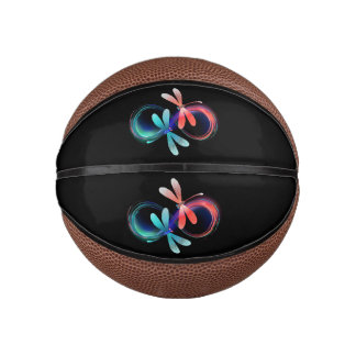 Infinity with glowing dragonflies mini basketball