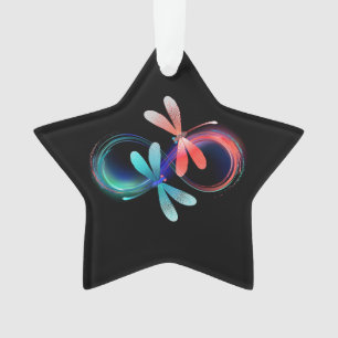 Infinity with glowing dragonflies ornament