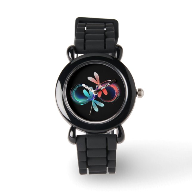 Infinity with glowing dragonflies watch (Front)