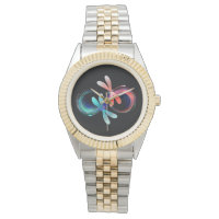 Infinity with glowing dragonflies