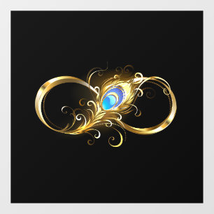 Infinity with Golden Peacock Feather