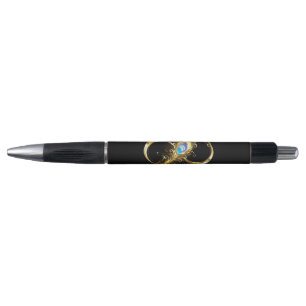 Infinity with Golden Peacock Feather