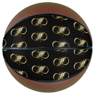 Infinity with Golden Peacock Feather Basketball