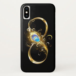 Infinity with Golden Peacock Feather Case-Mate iPhone Case