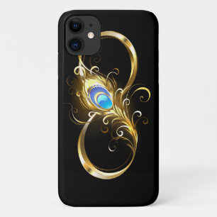 Infinity with Golden Peacock Feather Case-Mate iPhone Case