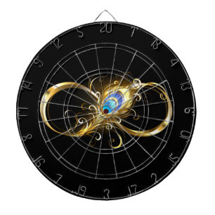 Infinity with Golden Peacock Feather Dartboard