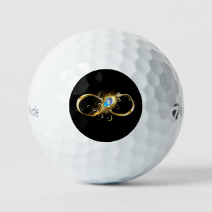 Infinity with Golden Peacock Feather Golf Balls