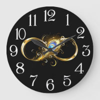 Infinity with Golden Peacock Feather