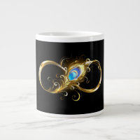 Infinity with Golden Peacock Feather