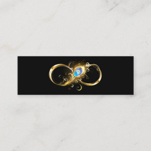 Infinity with Golden Peacock Feather Loyalty Card