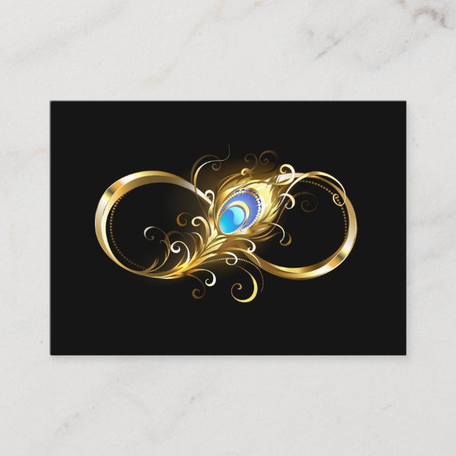 Infinity with Golden Peacock Feather Loyalty Card (Front)